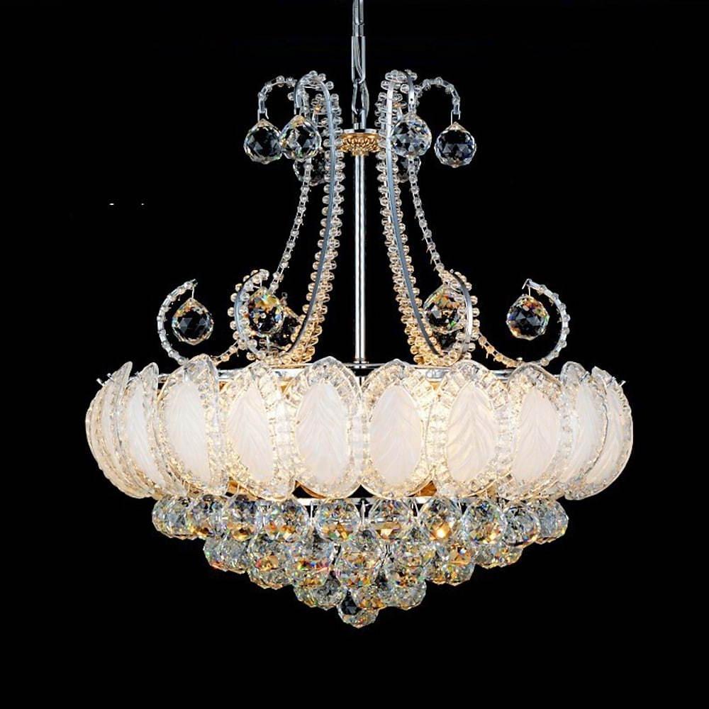 8 - light Modern Gold/Silver Vintage Crystal Chandeliers For Living Room