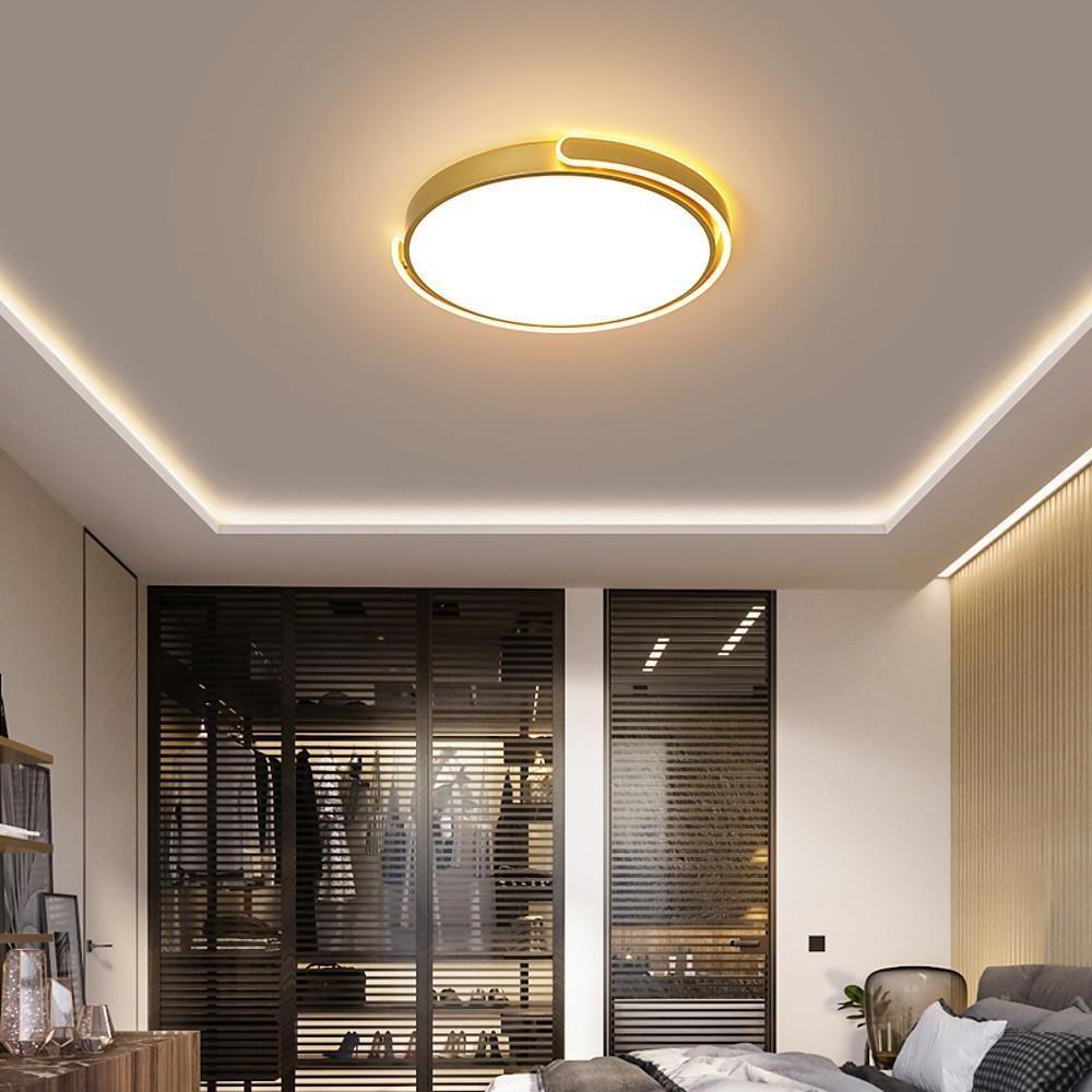 16'' LED 2-Light Single Design Flush Mount Lights Nordic Style LED Metal Aluminum Acrylic Dimmable Ceiling Lights-dazuma