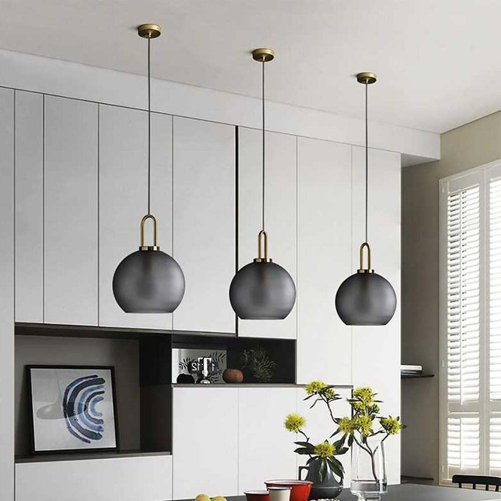 Nordic Style Modern Metal Glass Globe Island Design Industrial Pendant Lighting Ceiling Light