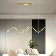 LED 2 - Light Line Design Dimmable Pendant Light Modern Wave Shaped Kitchen Lighting Dining Room Lighting Nordic Minimalist Island Lights