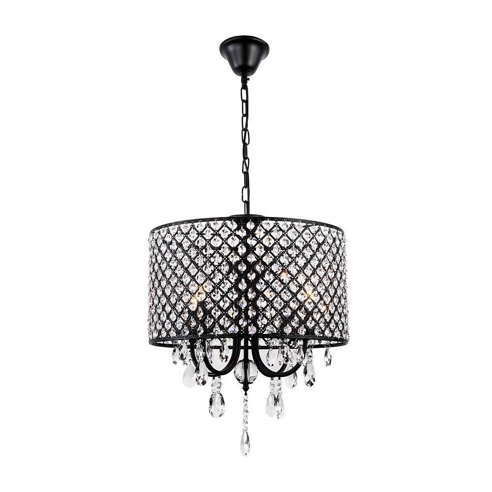 16'' LED Incandescent 4-Light Crystal Chandelier Nordic Style Country Metal Mini Chandeliers