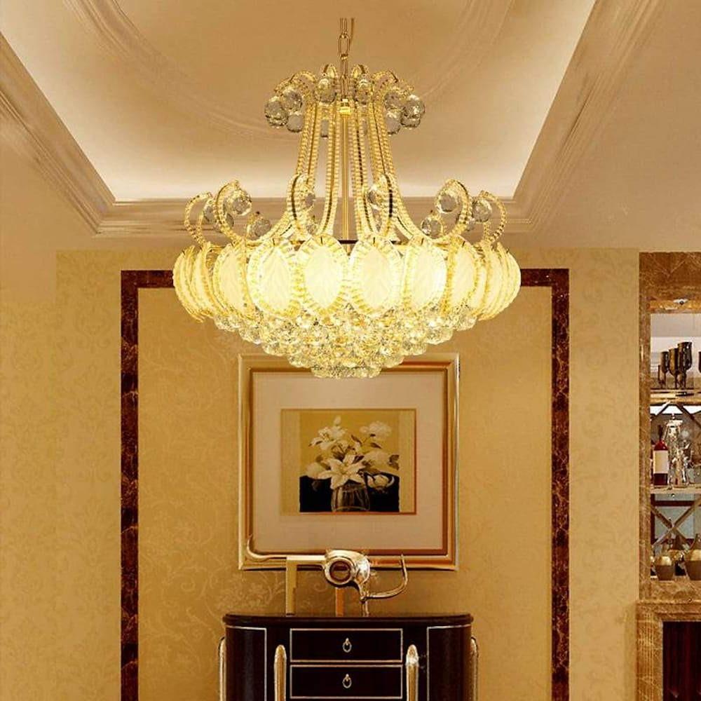 8 - light Modern Gold/Silver Vintage Crystal Chandeliers For Living Room