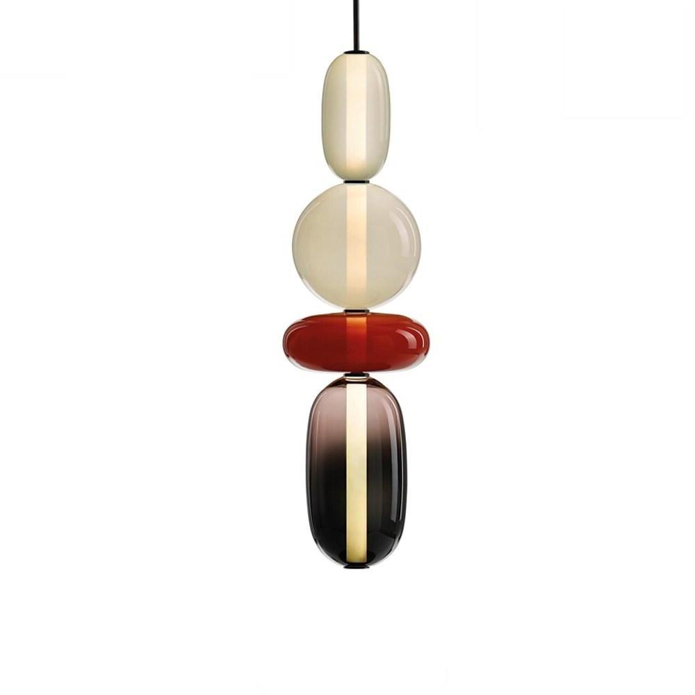 Multiple Shapes Colored Glass Pendant Light Metal Pendant Lighting