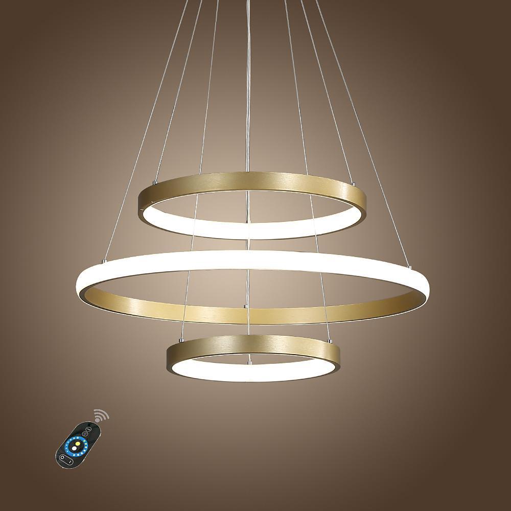 24'' LED 1-Light Chandelier LED Contemporary Aluminum Silica gel Geometrical Circle Circle Design-dazuma