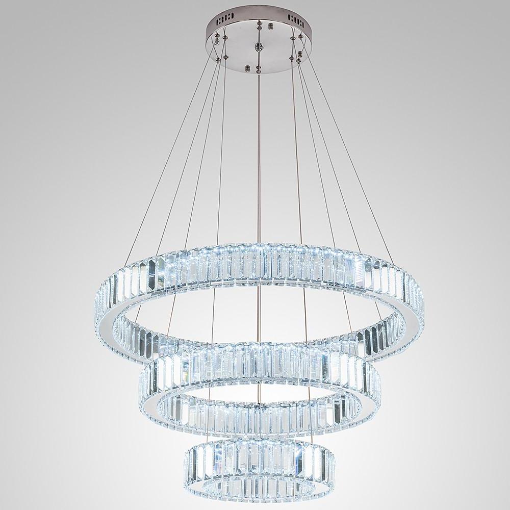 Chrome Crystal 3 - Tier Pendant Light Modern Chandelier