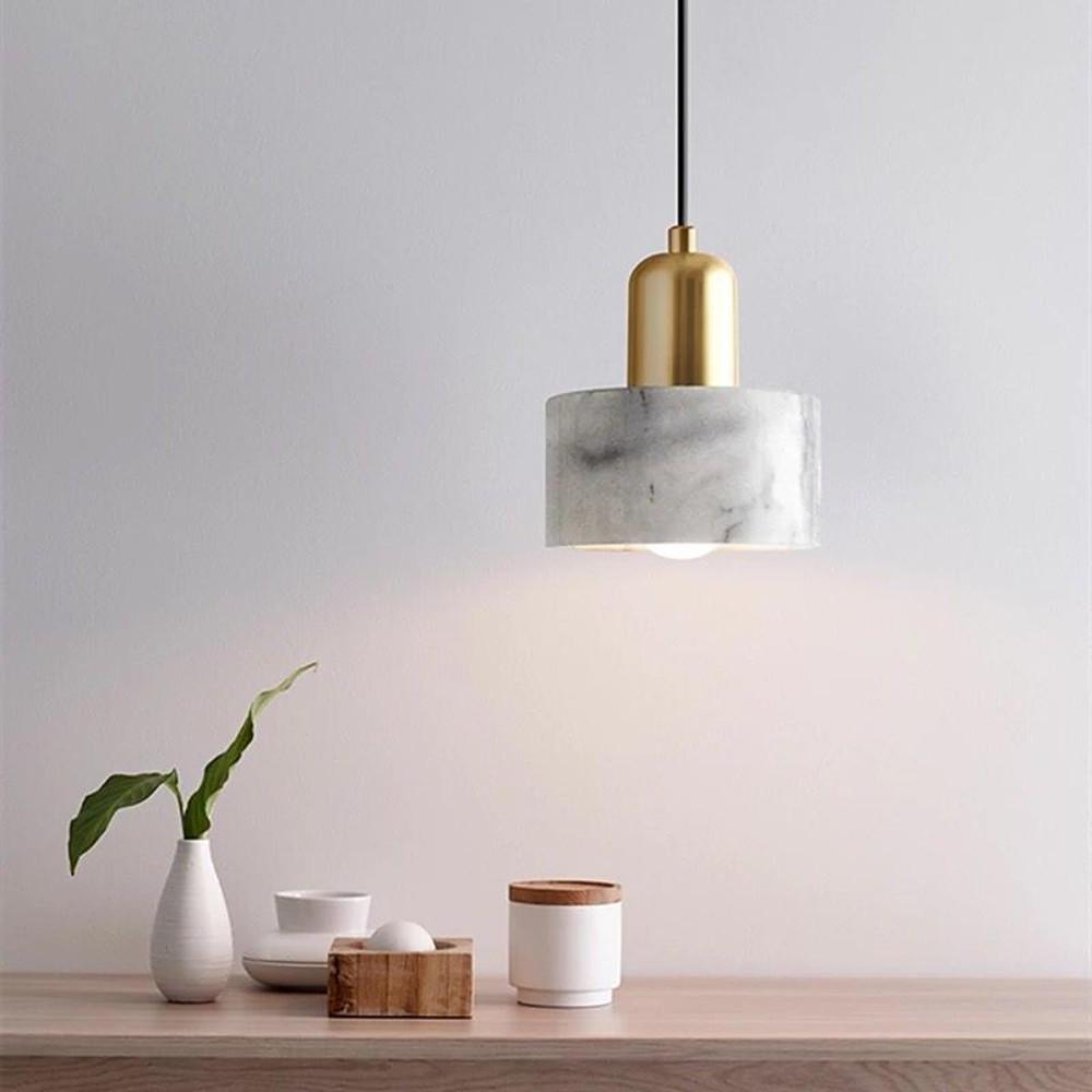6'' Incandescent LED 1-Light Geometric Shapes Pendant Light Nordic Style Modern Copper Marble Minimalist Mini Geometrical Stylish Classic Modern Style Artistic Style Island Lights
