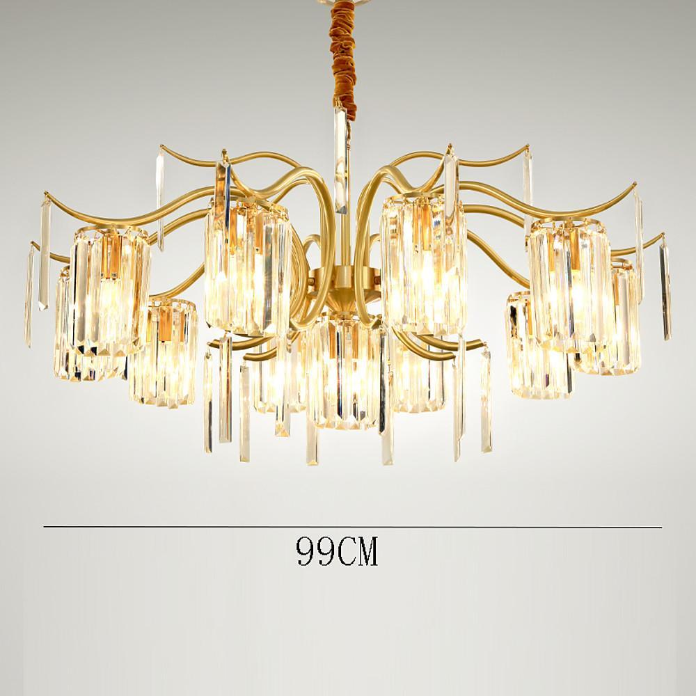 Classical 11 - lights LED Copper Glass Crystal Modern Chandeliers
