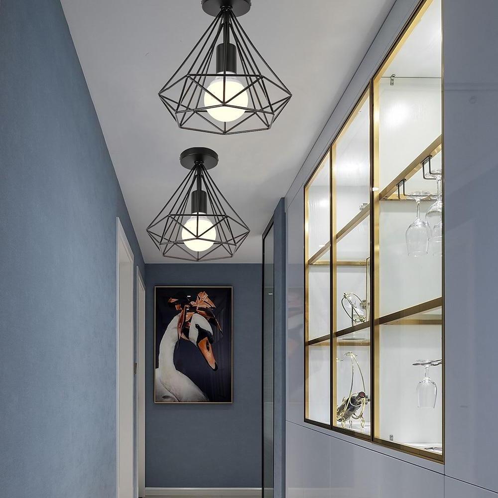 10'' Halogen Incandescent LED 1-Light Mini Style Retro Metal Ceiling Lights-dazuma