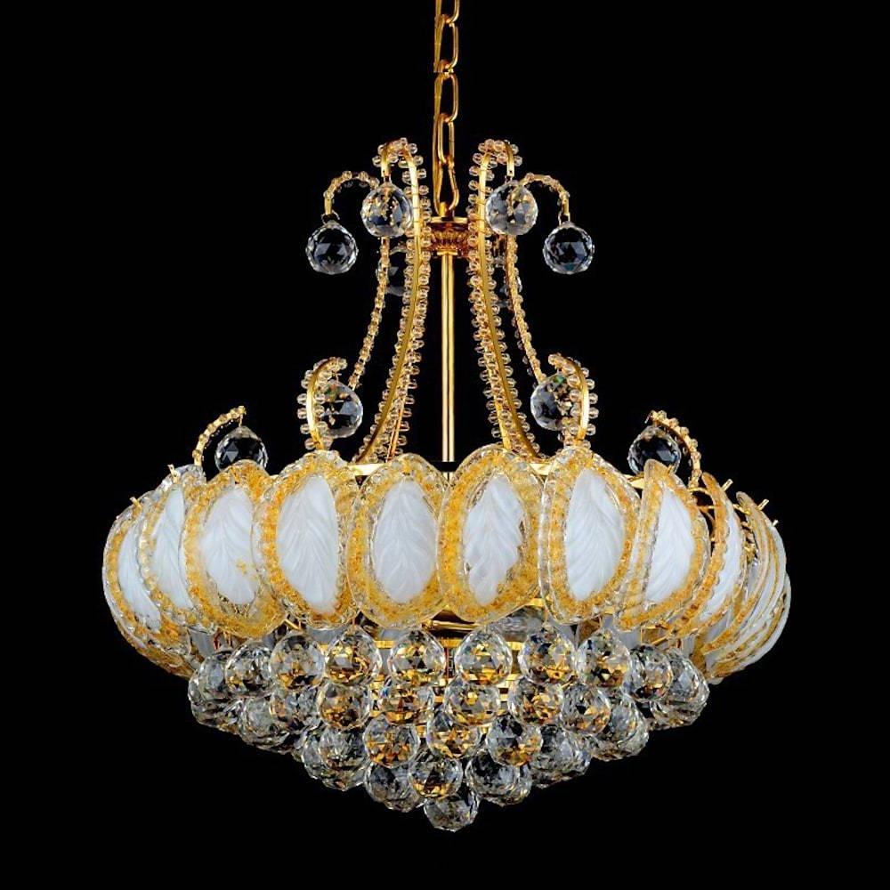 20'' Incandescent 8-Light LED Crystal Vintage Traditional Classic Modern Contemporary Metal Crystal Chandeliers-dazuma