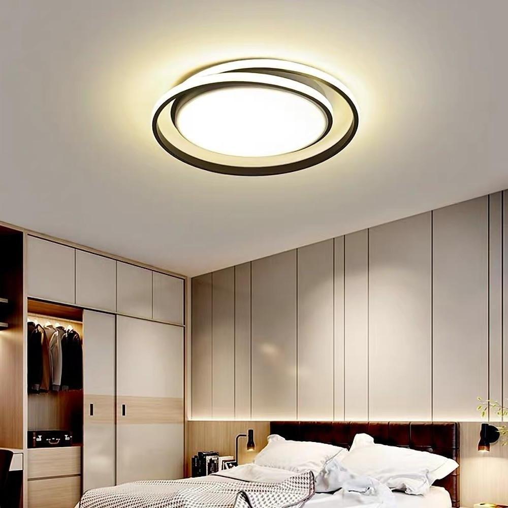 18'' LED 1-Light Lantern Desgin Flush Mount Lights Metal Acrylic Lantern Design