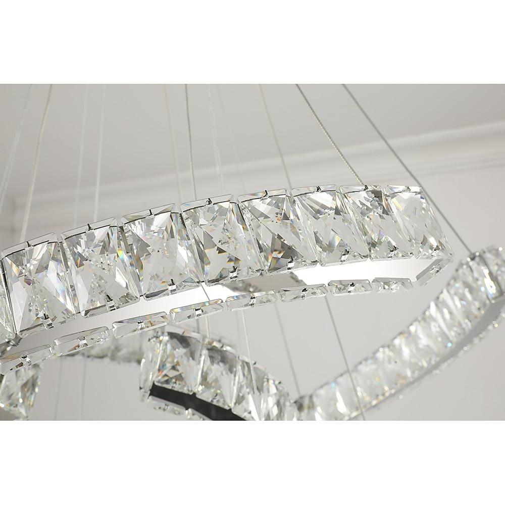 24'' LED 3-Light Unique Design Flush Mount Lights Nordic Style LED Crystal Stainless Steel Unique Chandeliers