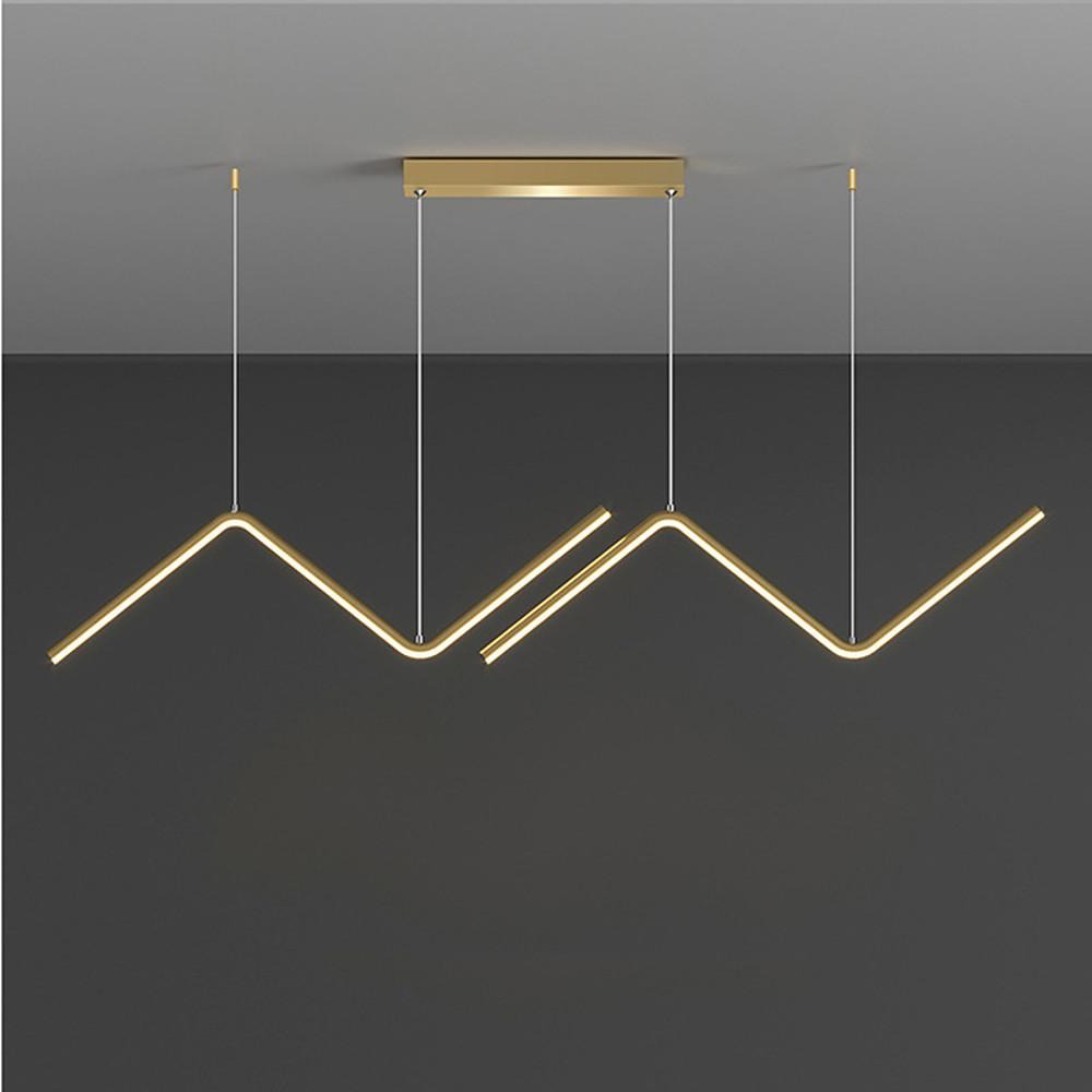 LED 2 - Light Line Design Dimmable Pendant Light Modern Wave Shaped Kitchen Lighting Dining Room Lighting Nordic Minimalist Island Lights
