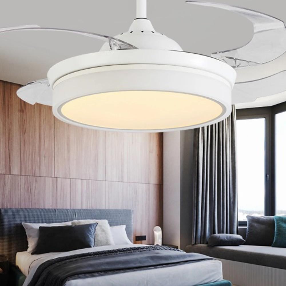 19'' LED 1-Light Single Design Ceiling Fan Modern Nature Inspired ABS Acrylic Minimalist Modern Style Artistic Style Ceiling Fan Lights