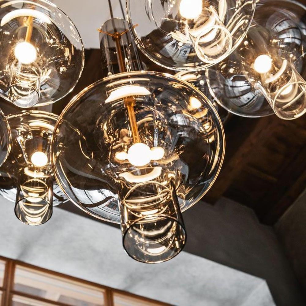 Modern Glass Metal Industrial Pendant Light