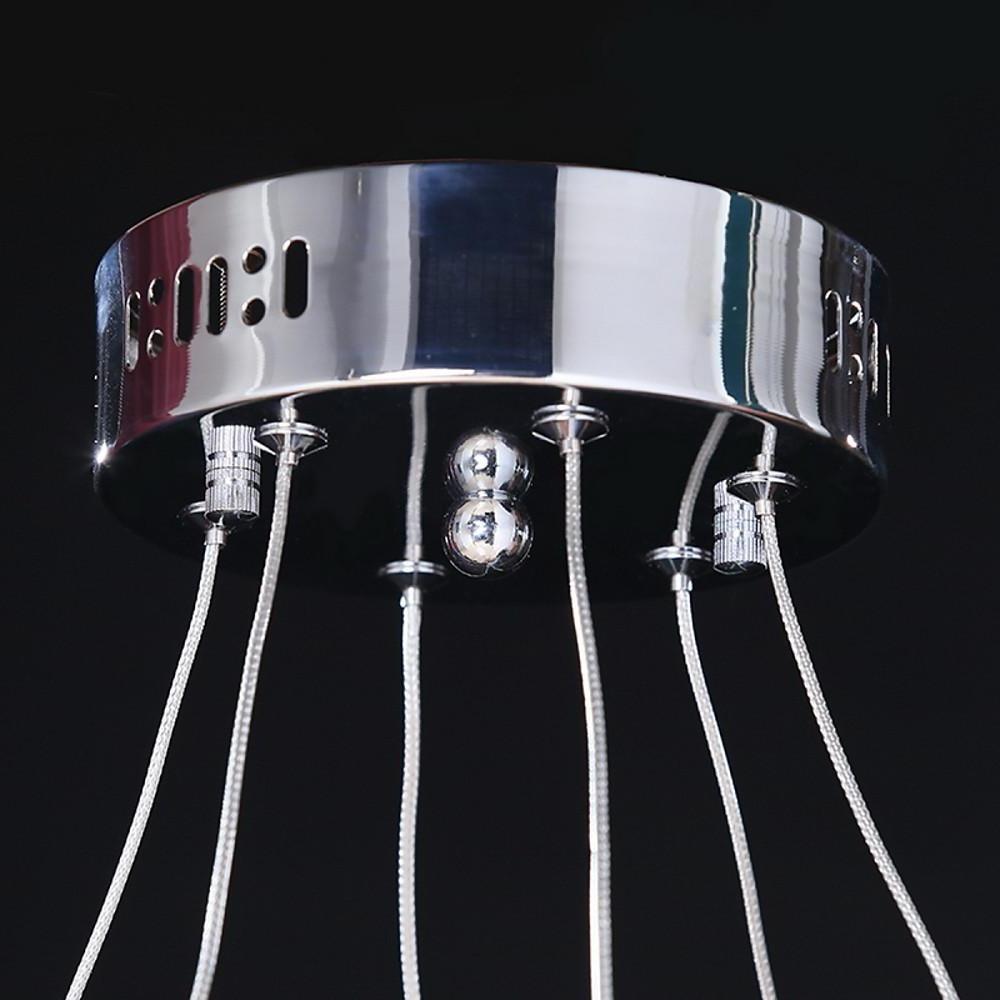 2 - Ring Encrusted Crystal Chandelier Light Living Room Light Fixtures with Uplight Bulb