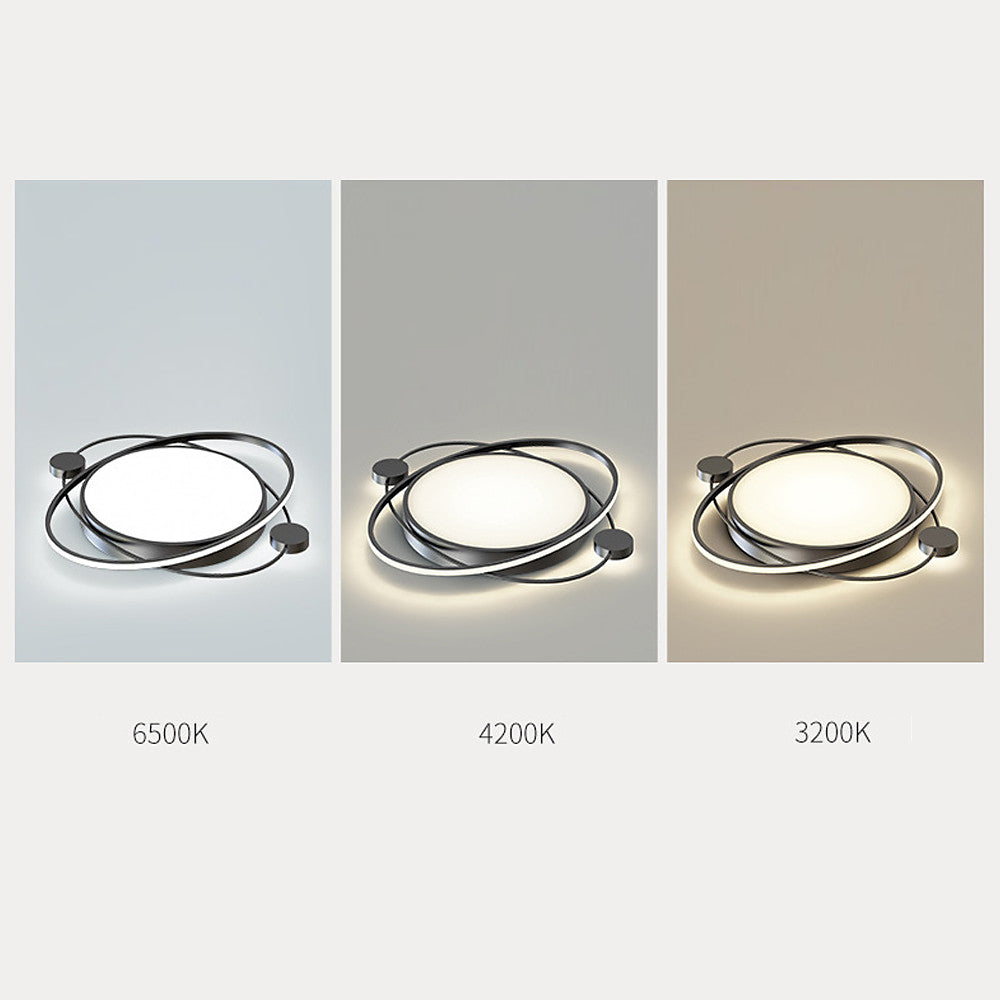 LED Geometric Shapes Circle Dimmable Flush Mount Lights with Remote Control