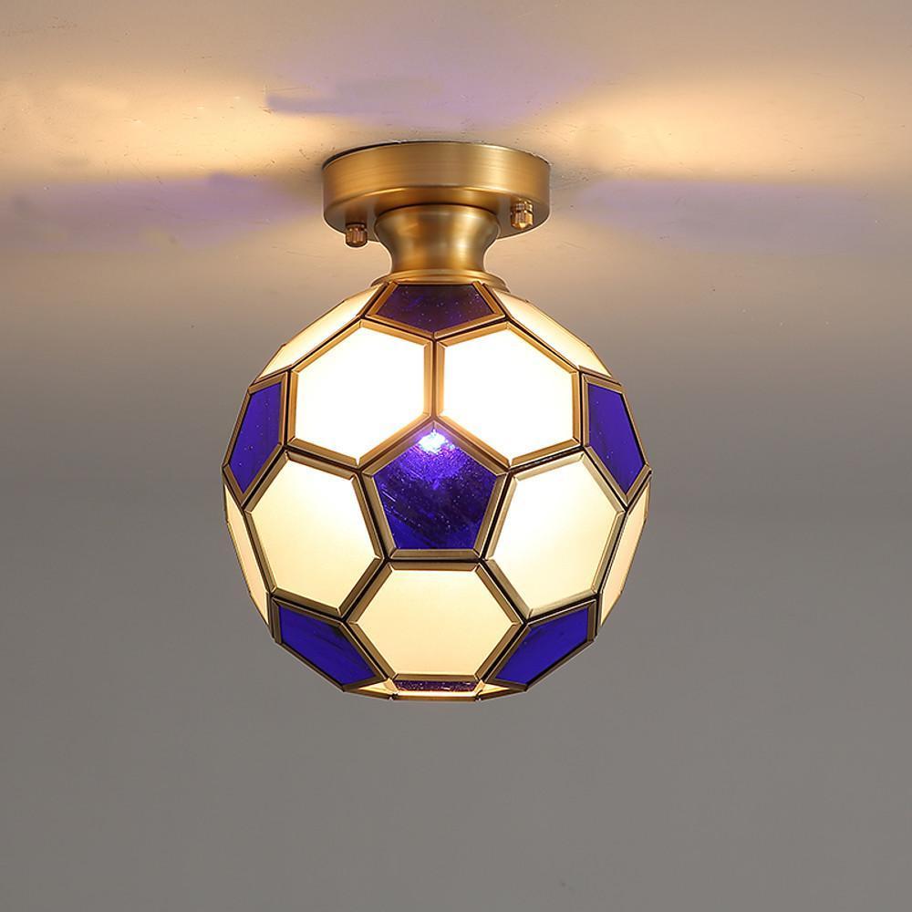 9'' Incandescent 1-Light Mini Style Flush Mount Lights Artistic Chic & Modern Copper Glass Globe Ceiling Lights-dazuma