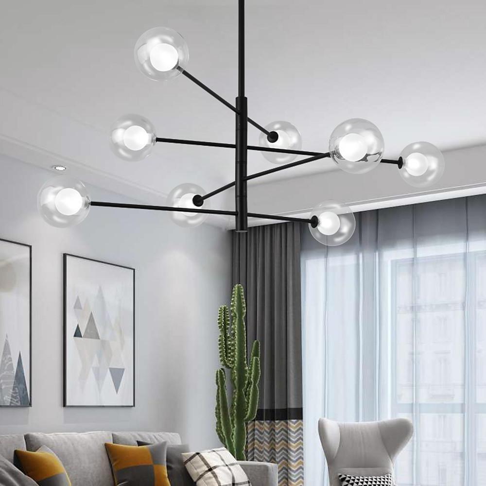 42'' LED Halogen 8-Light New Design Chandelier Nordic Style Modern Metal Glass Island Linear Sputnik Design