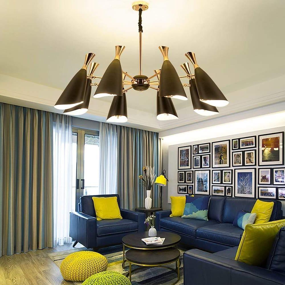 8 - light LED Electroplated Metal Nordic Chandeliers Ceiling Lights Fixture