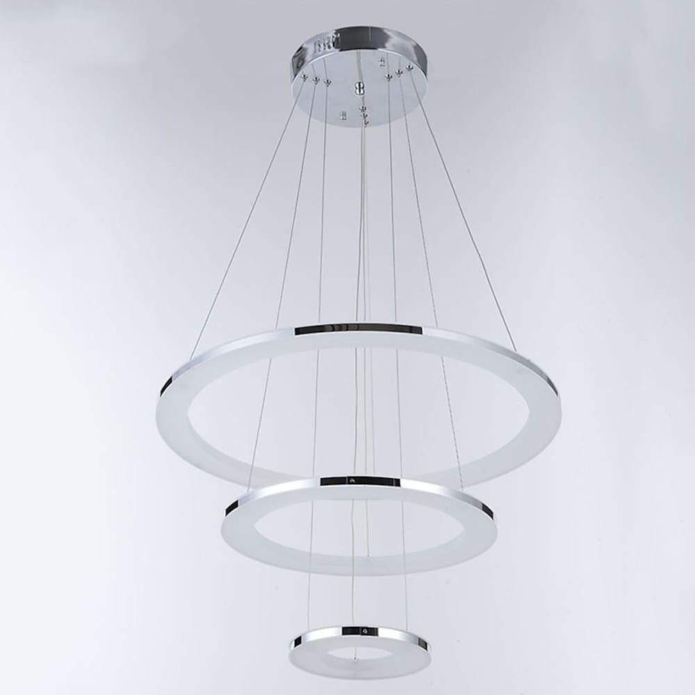Adjustable LED 3 - Ring Chandelier Modern 24" Hanging Ceiling Light
