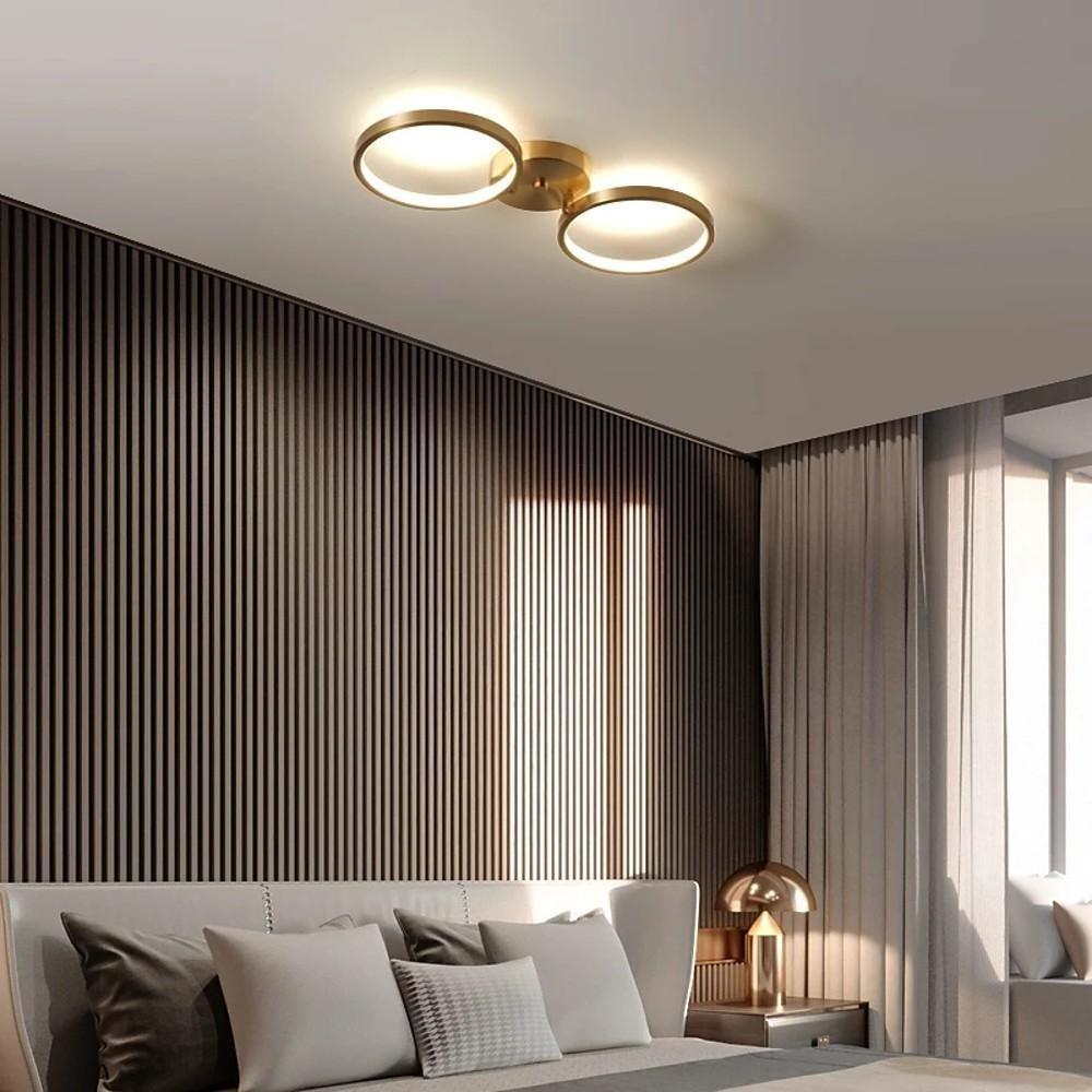 3 - light Circular Copper LED Modern Flush Mount Lighting Ceiling Lights