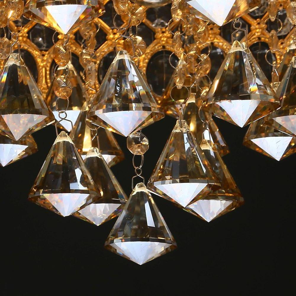 4 - Light Drum Shaped Crystal Metal Modern Flush Mount Lighting Chandelier