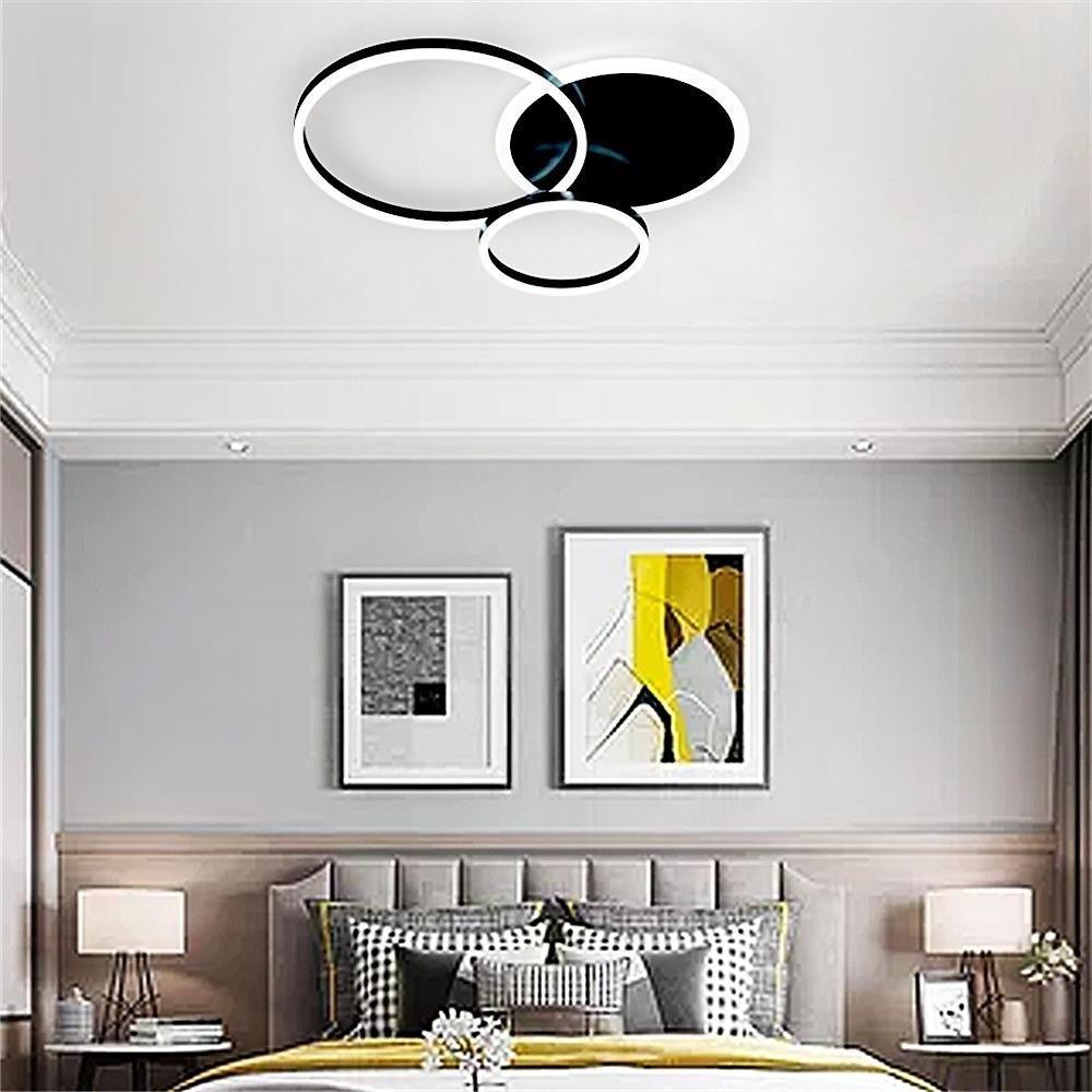 3 - Layers LED Modern Circle Flush Mount Light - 3 - Color Dimmable, 26"x20"