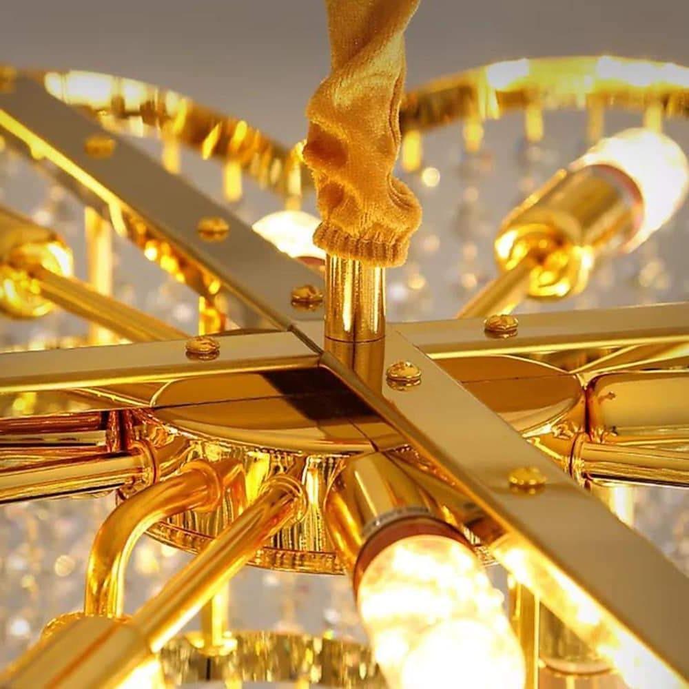 24'' LED 12 Bulbs 8-Light Lantern Desgin Chandelier Modern Stainless Steel Crystal Chandeliers