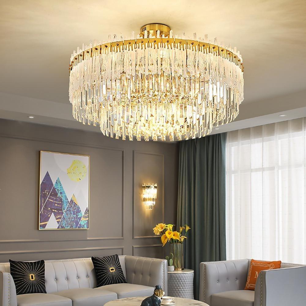 20'' LED 17 12 Bulbs 9-Light Unique Design Pendant Light Nordic Style LED Stainless Steel Crystal Pendant Lights-dazuma