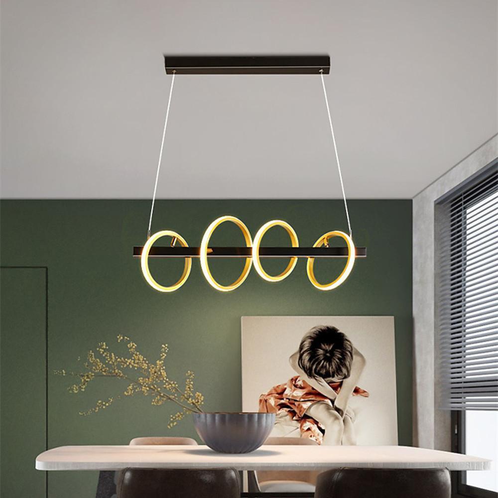 4 - Ring LED Gold Chandelier Island Ceiling Light