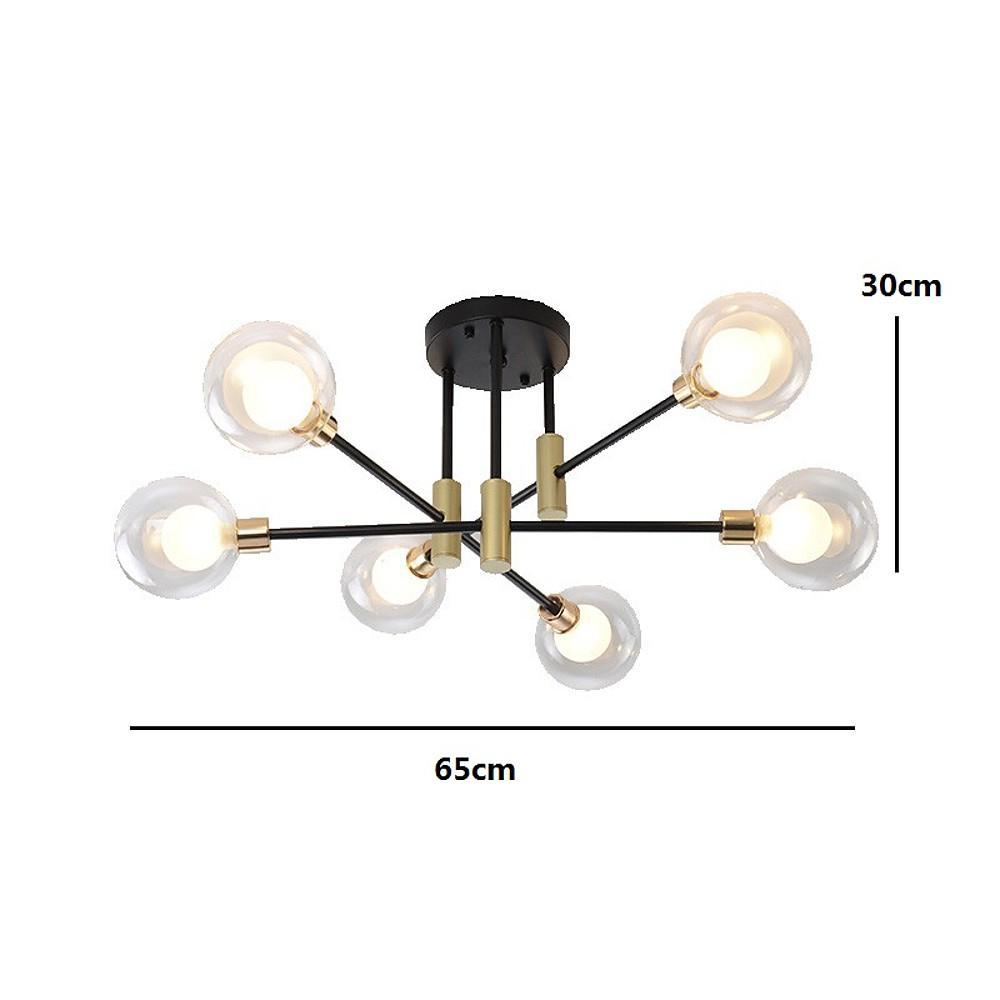Modern Metal Glass Flush Mount Sputnik Light LED Bedroom Ceiling Lights