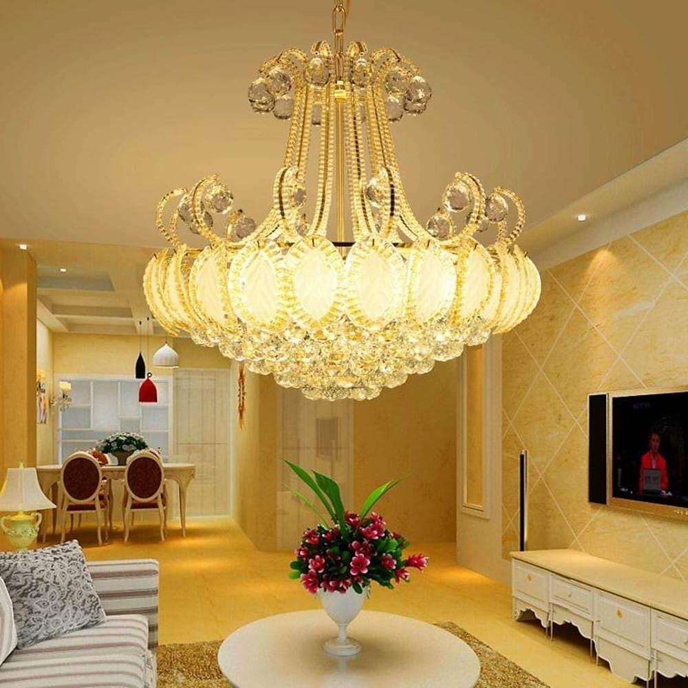 20'' Incandescent 8-Light LED Crystal Vintage Traditional Classic Modern Contemporary Metal Crystal Chandeliers-dazuma