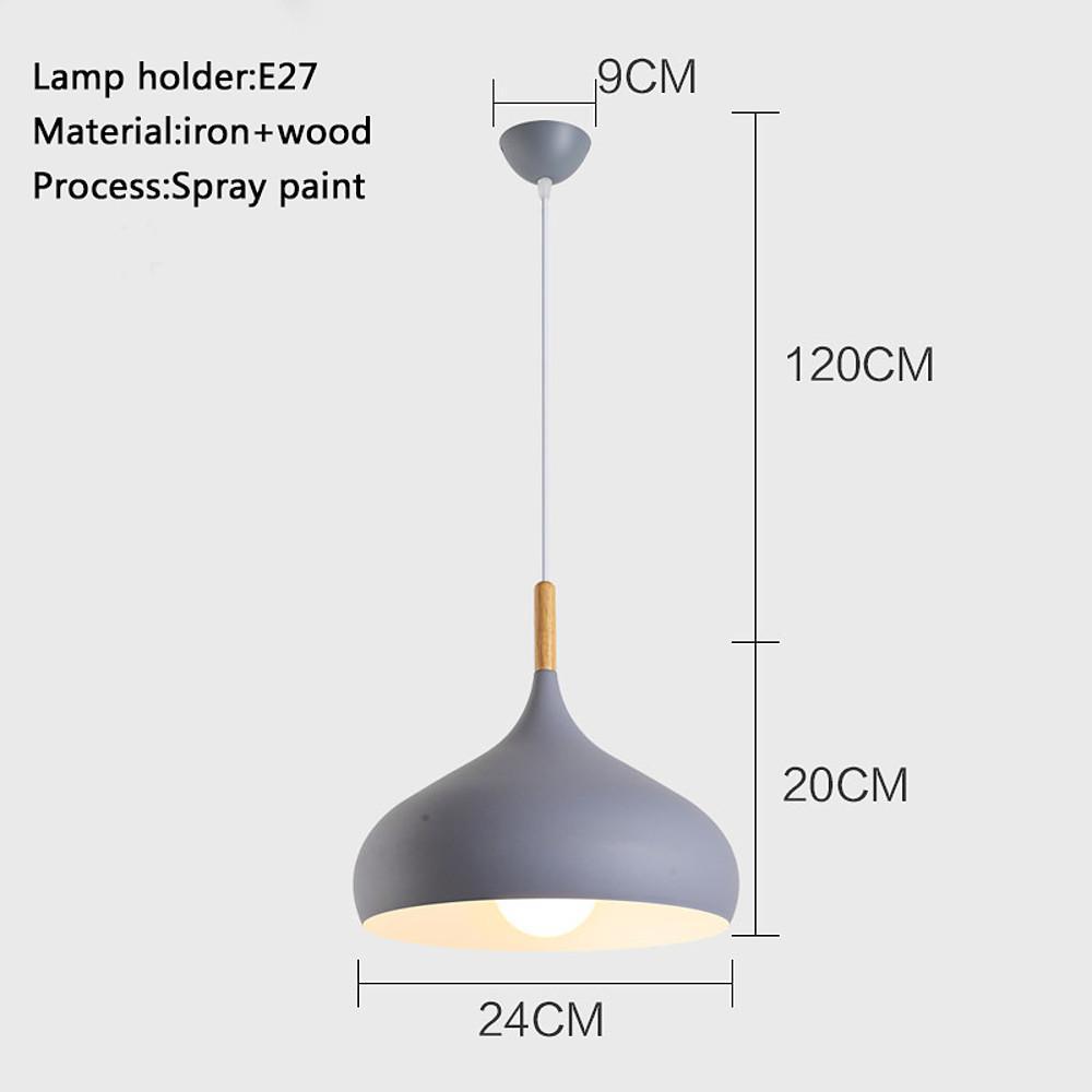 Decorative Cone Pendant Light Metal Wood Island Kitchen Pendant Lighting