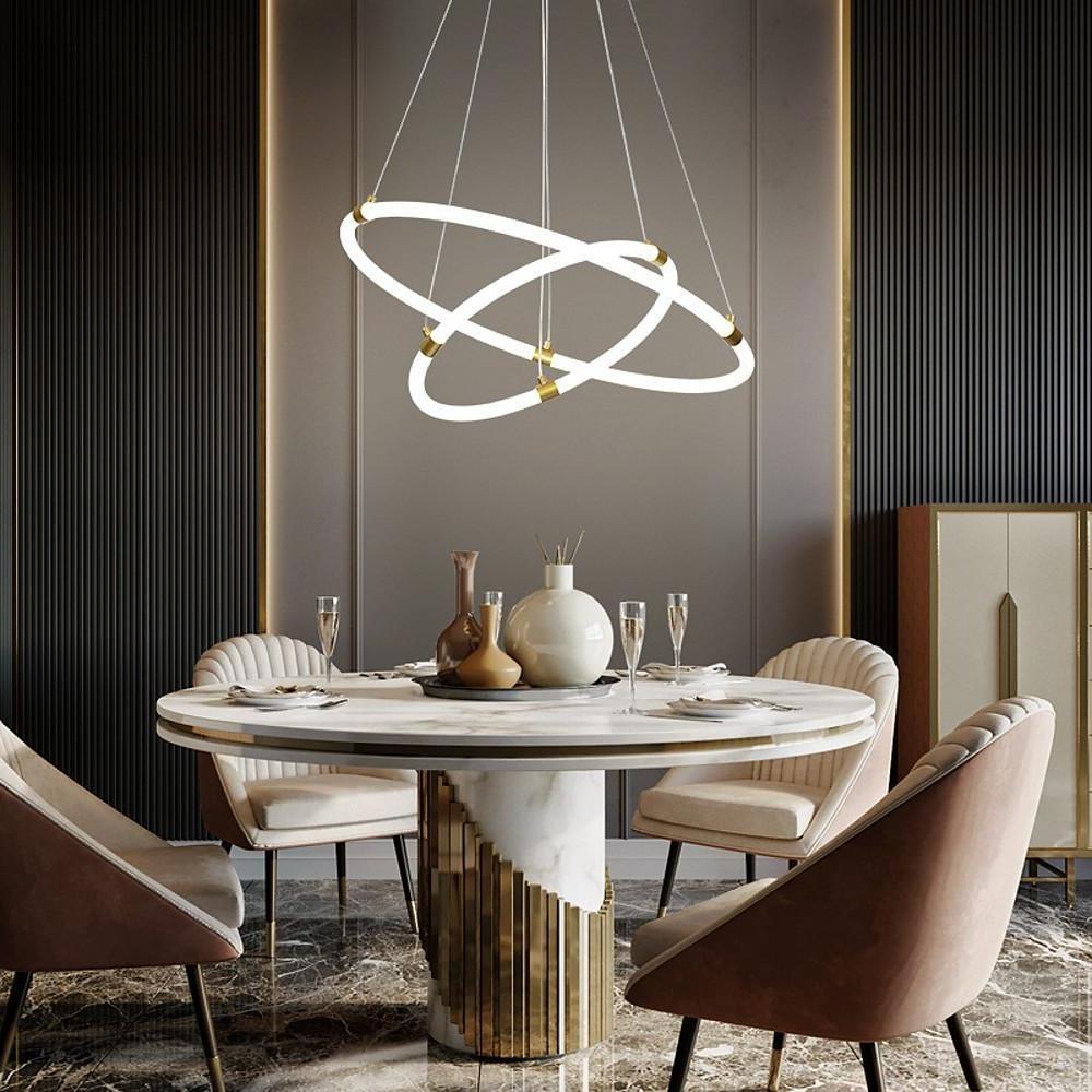 Surround Circle LED Chandelier: 2/3 - Light, 4000K, Acrylic