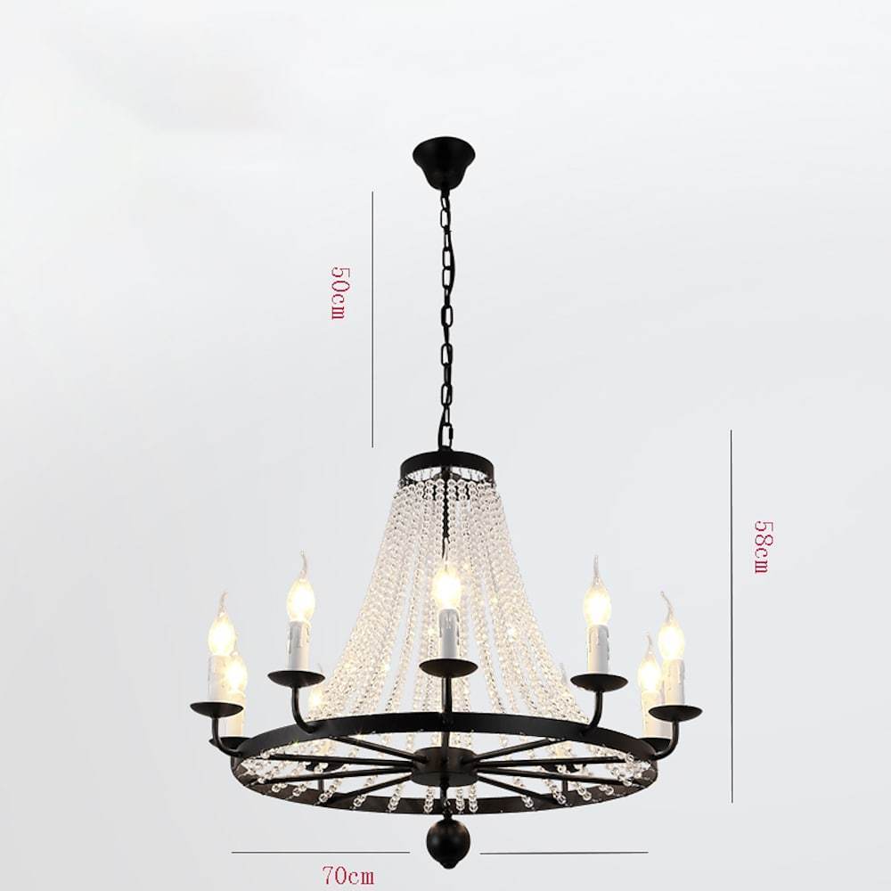 28'' LED 12 Bulbs 10-Light 8-Light Unique Design Pendant Light Nordic Style LED Metal Crystal Vintage Style Pendant Lights