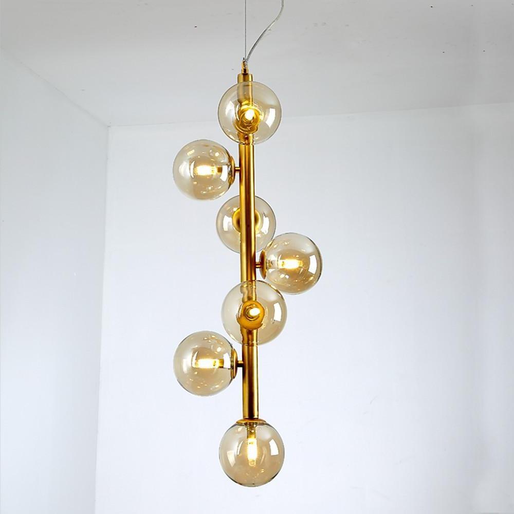 34'' Artistic Glass 7 - light LED Modern Chandeliers Pendant Light Hanging Lamp