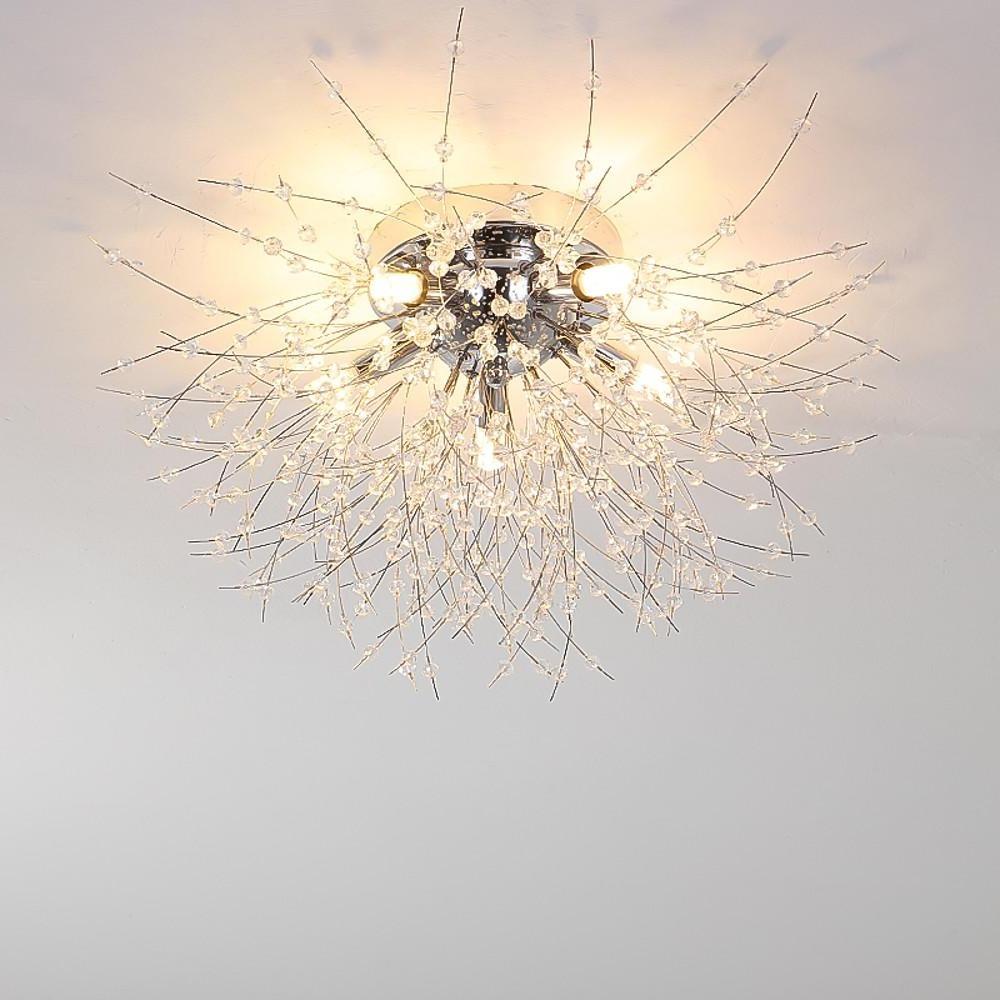 5 - Light Unique Style Design Flush Mount Lighting Metal Crystal LED Living Room Ceiling Lights