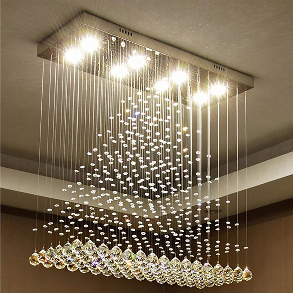 31'' LED 8-Light Designers Bulb Included Crystal Chandelier Chic & Modern Metal Crystal Chandeliers