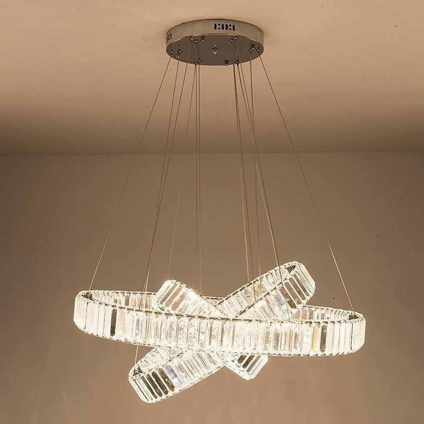 Chrome Crystal 3 - Tier Pendant Light Modern Chandelier