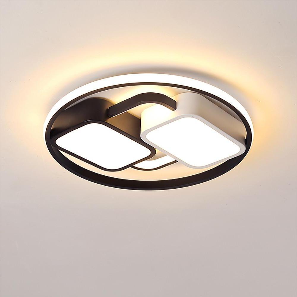 22'' LED 1-Light Geometric Shapes Circle Design Dimmable Flush Mount Lights Nordic Style LED Metal Acrylic Geometrical Stylish Classic Dimmable Ceiling Lights-dazuma