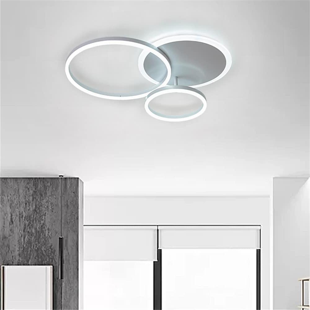 3 - Layers LED Modern Circle Flush Mount Light - 3 - Color Dimmable, 26"x20"