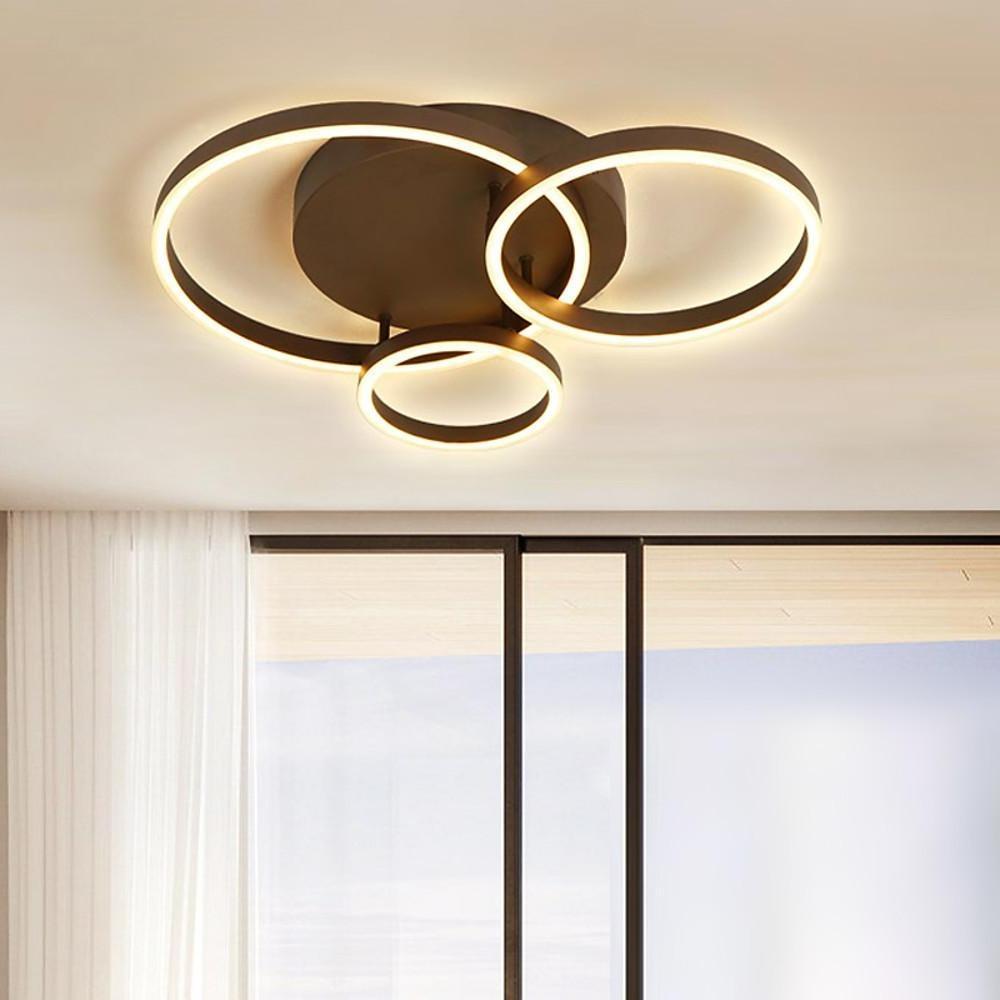 16'' LED 3-Light Geometric Shapes Flush Mount Lights Modern Contemporary Aluminum Acrylic Metal Dimmable Ceiling Lights-dazuma