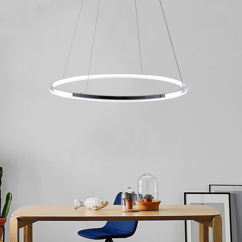 24'' LED 1-Light Pendant Light Modern Contemporary Metal Acrylic Circle Circle Design-dazuma