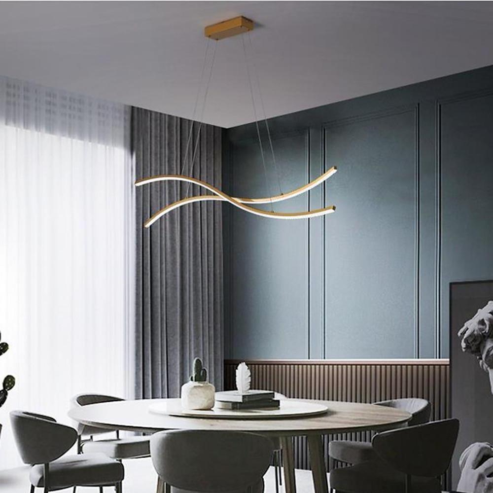 31'' LED 2-Light Single Design Pendant Light Modern Nature Inspired Aluminium Alloy Aluminum Acrylic Island Lights-dazuma