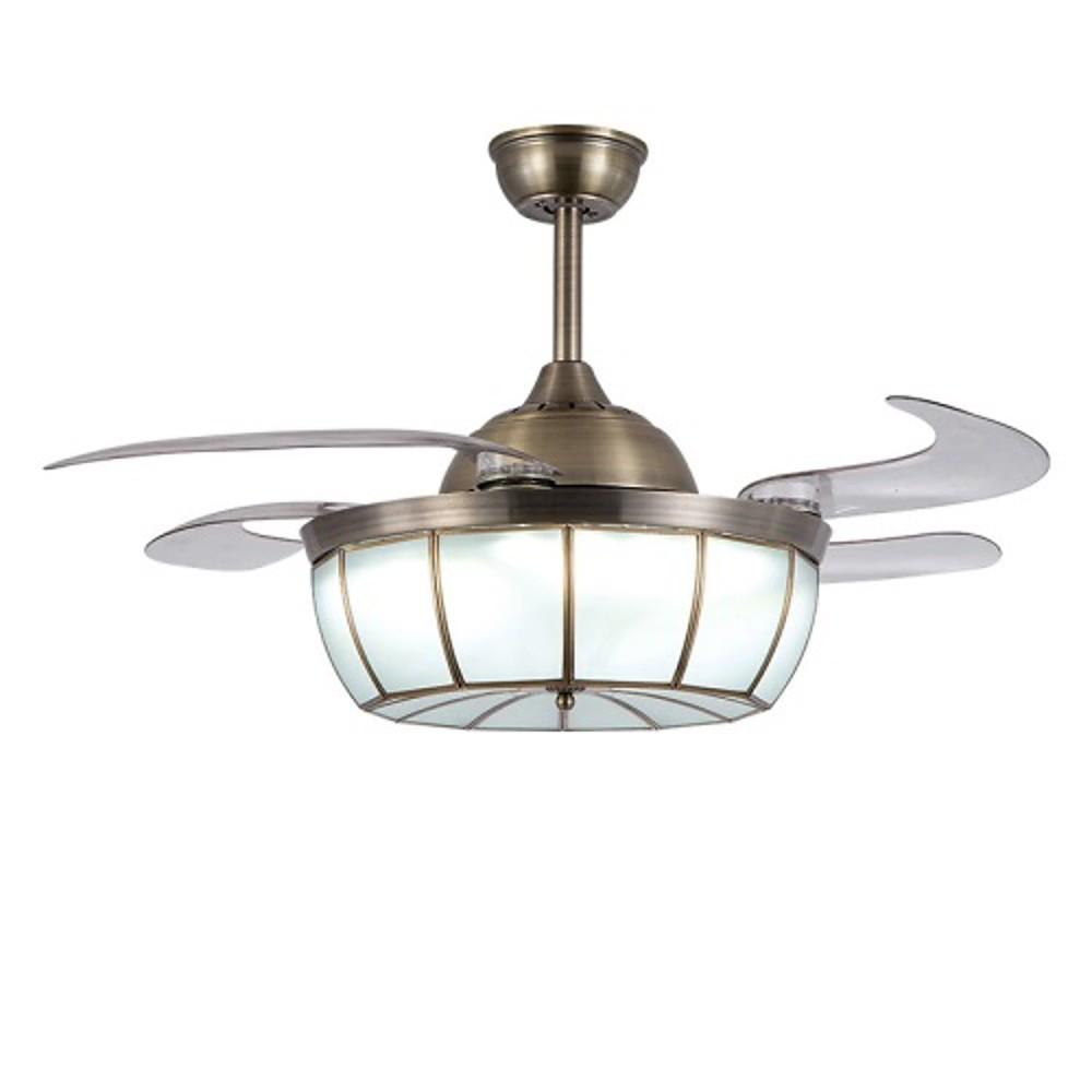 19'' LED 1-Light Single Design Ceiling Fan Copper Glass Classic Modern Style Vintage Style Artistic Style Ceiling Fan Lights