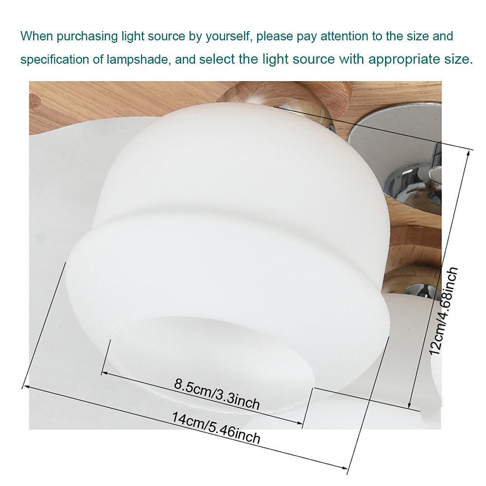 Globes Cluster Modern Wood Glass LED Flush Mount Ceiling Lights for Bedroom